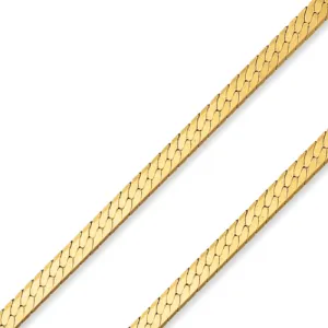 10K Solid Yellow 5.00mm-8.00mm  Flat Herringbone Bracelets