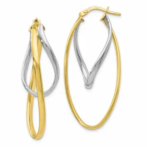 10K Two Tone Gold Polish Hoop Earrings