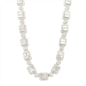 10K White Gold 8.00ct Diamond Tennis Necklace (20-inch)