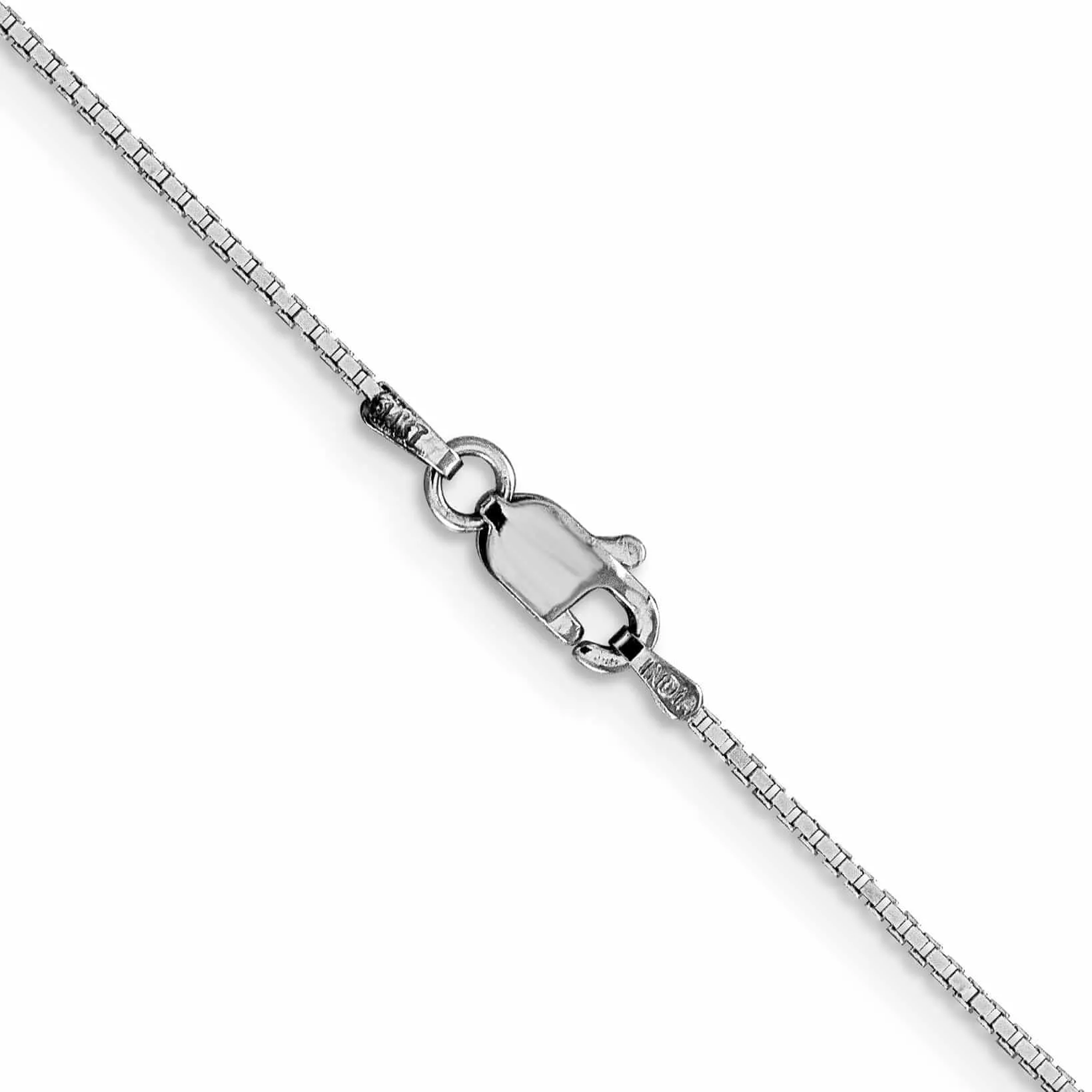 10k White Gold Box Chain 1MM