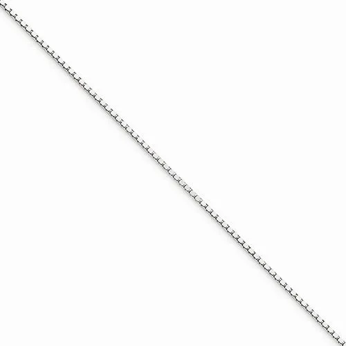 10K White Gold Box Chain Bracelet