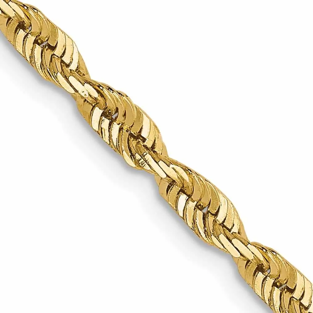 10k Yellow Gold 2.8m DC Lightweight Rope Chain