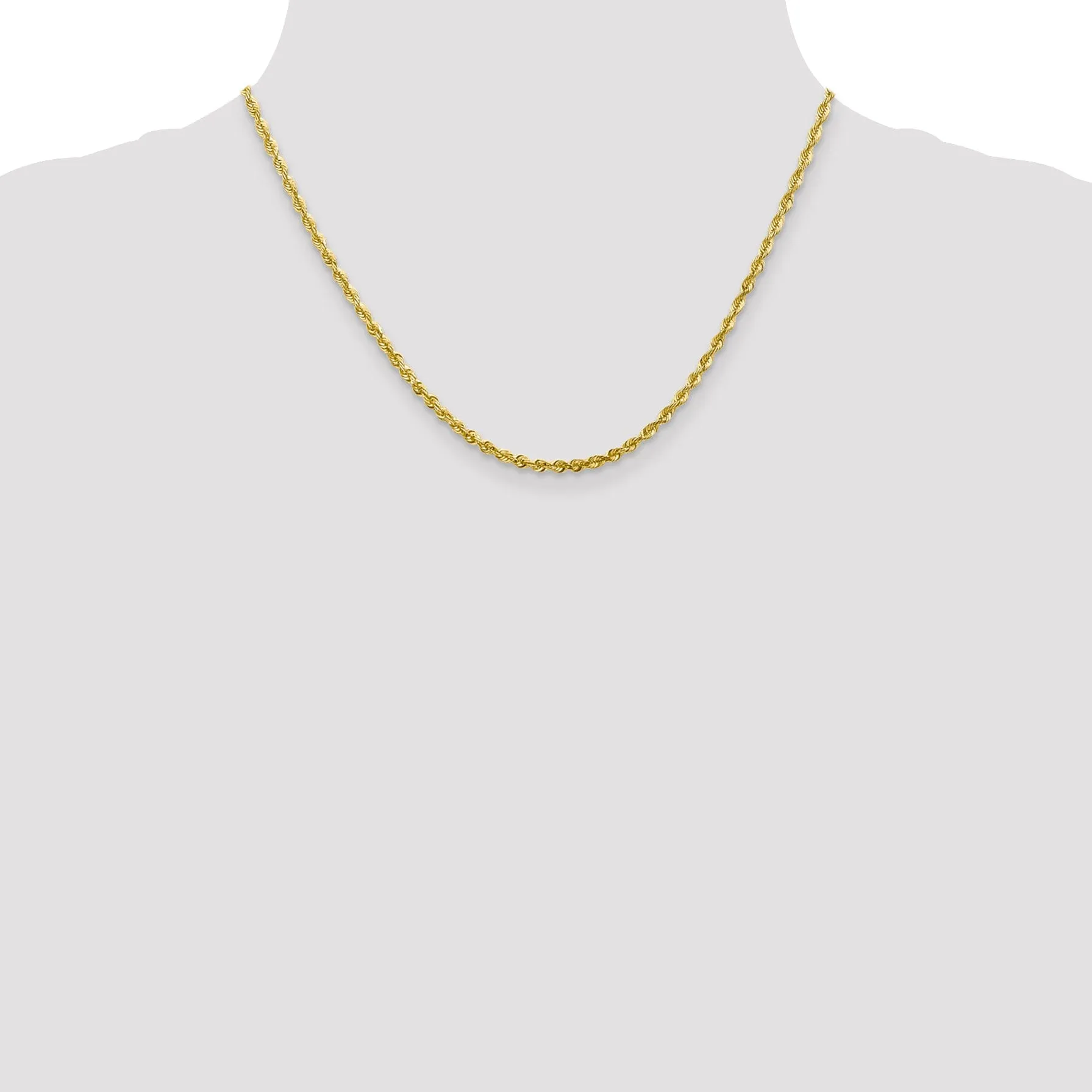 10k Yellow Gold 2.8m DC Lightweight Rope Chain