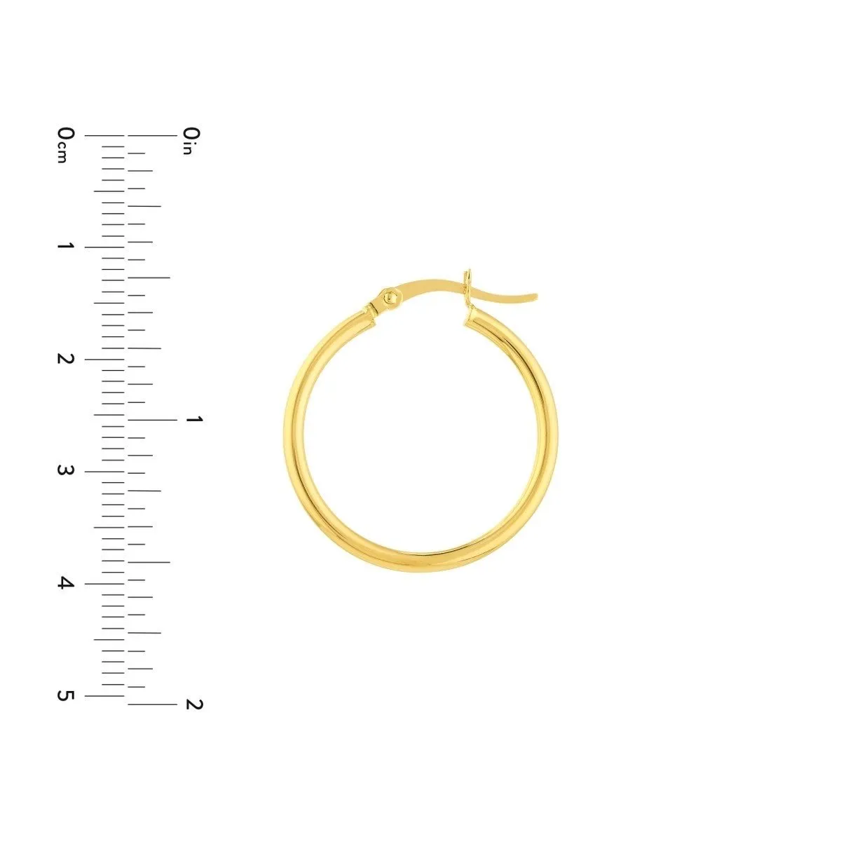 10K Yellow Gold 2x25mm Hoops