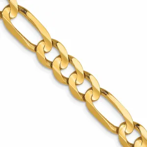 10k Yellow Gold 6.0mm Concave Figaro Chain