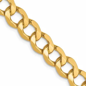 10k Yellow Gold 6.5m SemiSolid Curb Link Chain