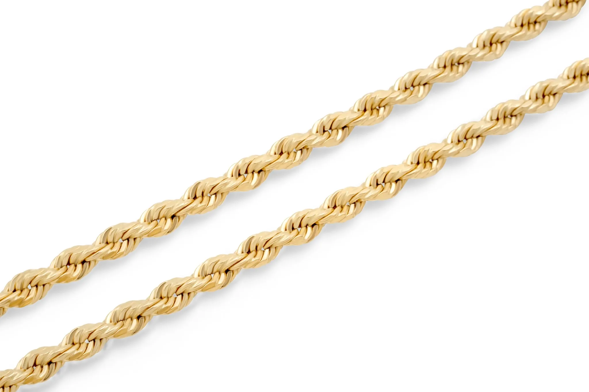 10K Yellow Gold Hollow Rope Chain 4mm