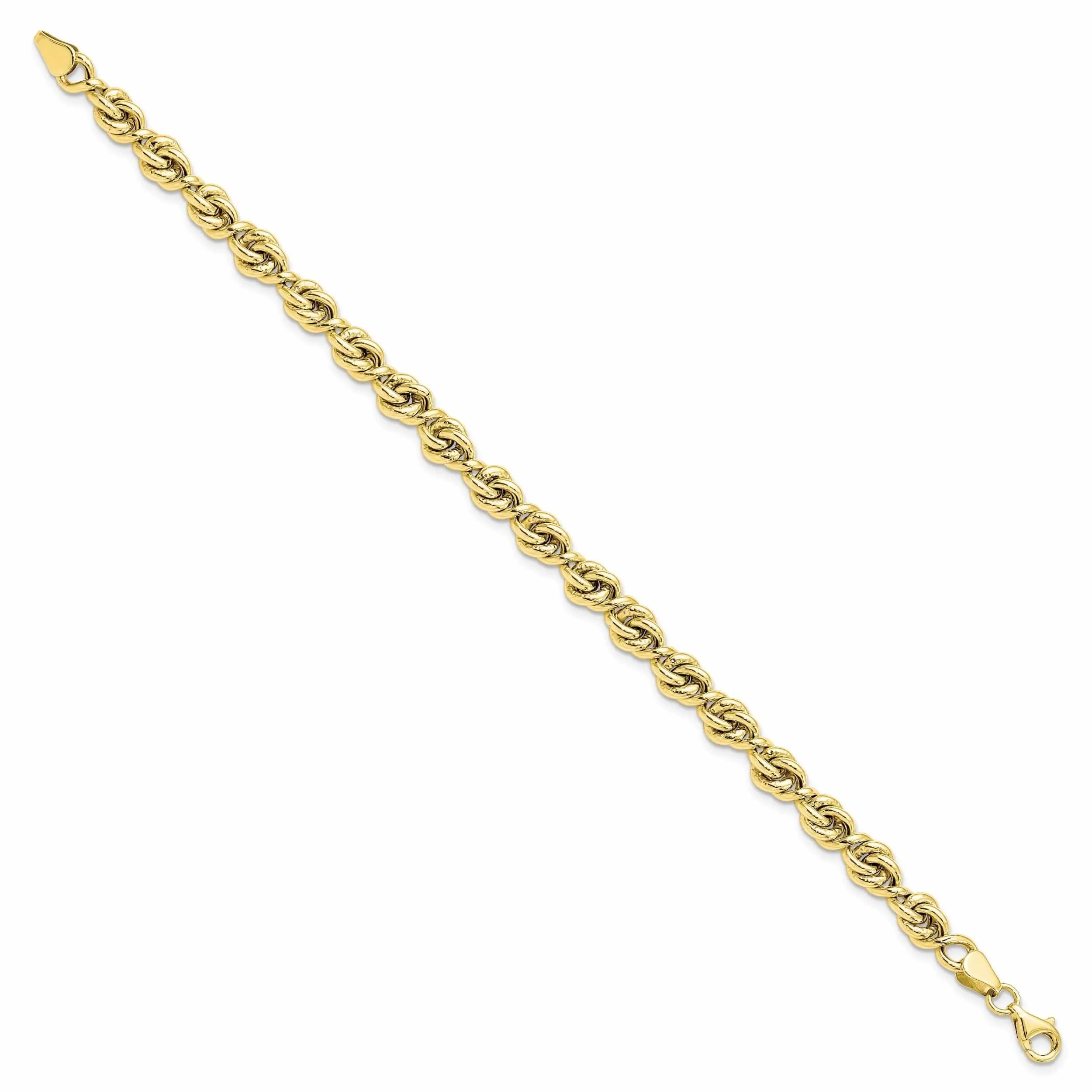 10k Yellow Gold Polished Fancy Link Bracelet