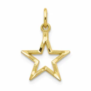 10K Yellow Gold Polished Finish Star Pendant