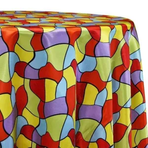 10pcs - Puzzle Piece Print Table Linen 132" Round