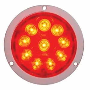 10" LED 4" Deep Dish Stop, Turn, & Tail Light- Red LED/Red Lens