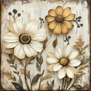 10" x 10" Neutral Fall Florals Sign TTE-086