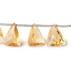 10x7-11x8mm Citrine Faceted Triangle Point Beads 8 inch 20 pieces