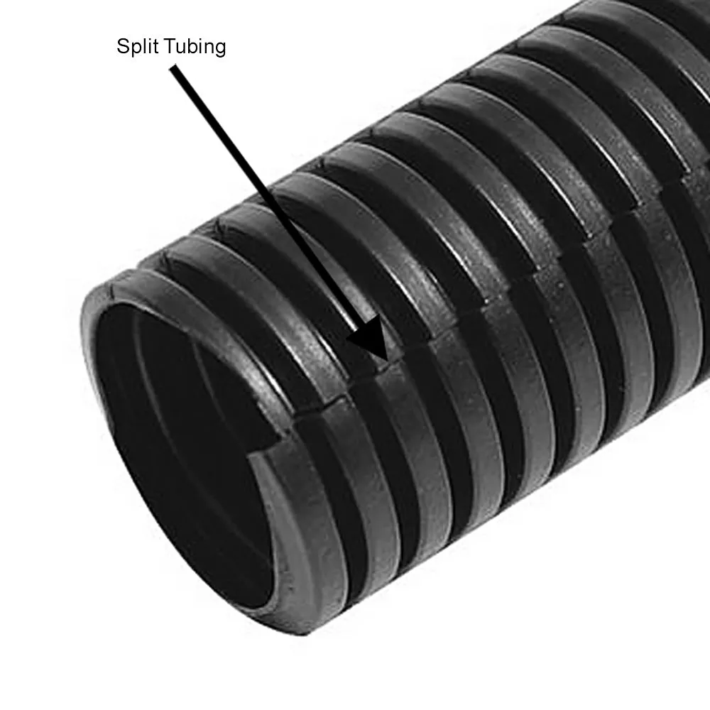 1100ft 1/2 inch Corrugated Black Split Loom