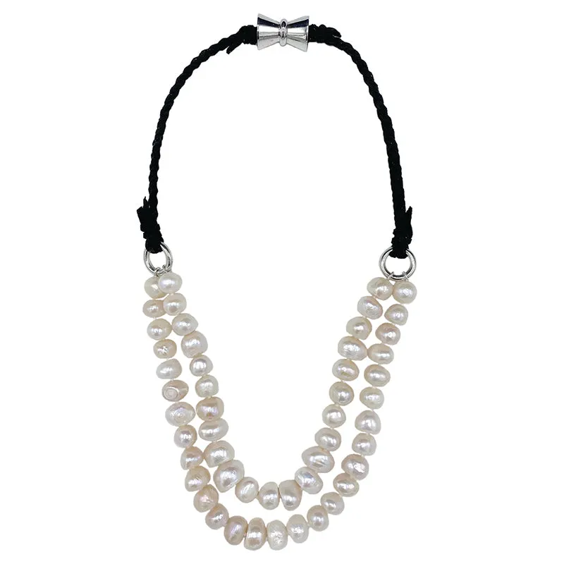 118-01-10 | SHORT BOMBAY NECKLACE (WHITE/BLACK)