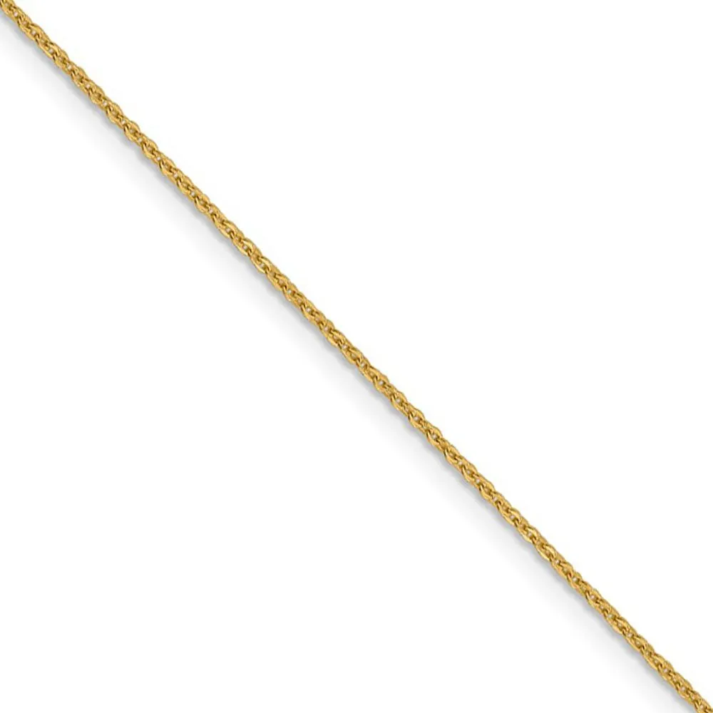 1.1mm 14k Yellow Gold Solid Flat Cable Chain Necklace