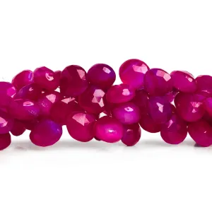 11mm Pink Chalcedony Faceted Hearts 9 inch 53 beads