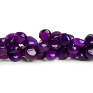 11mm Purple Chalcedony Plain Hearts 8 inch 37 beads