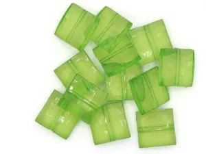 12 16mm Green Acrylic Gems Faceted Square Jewel Beads