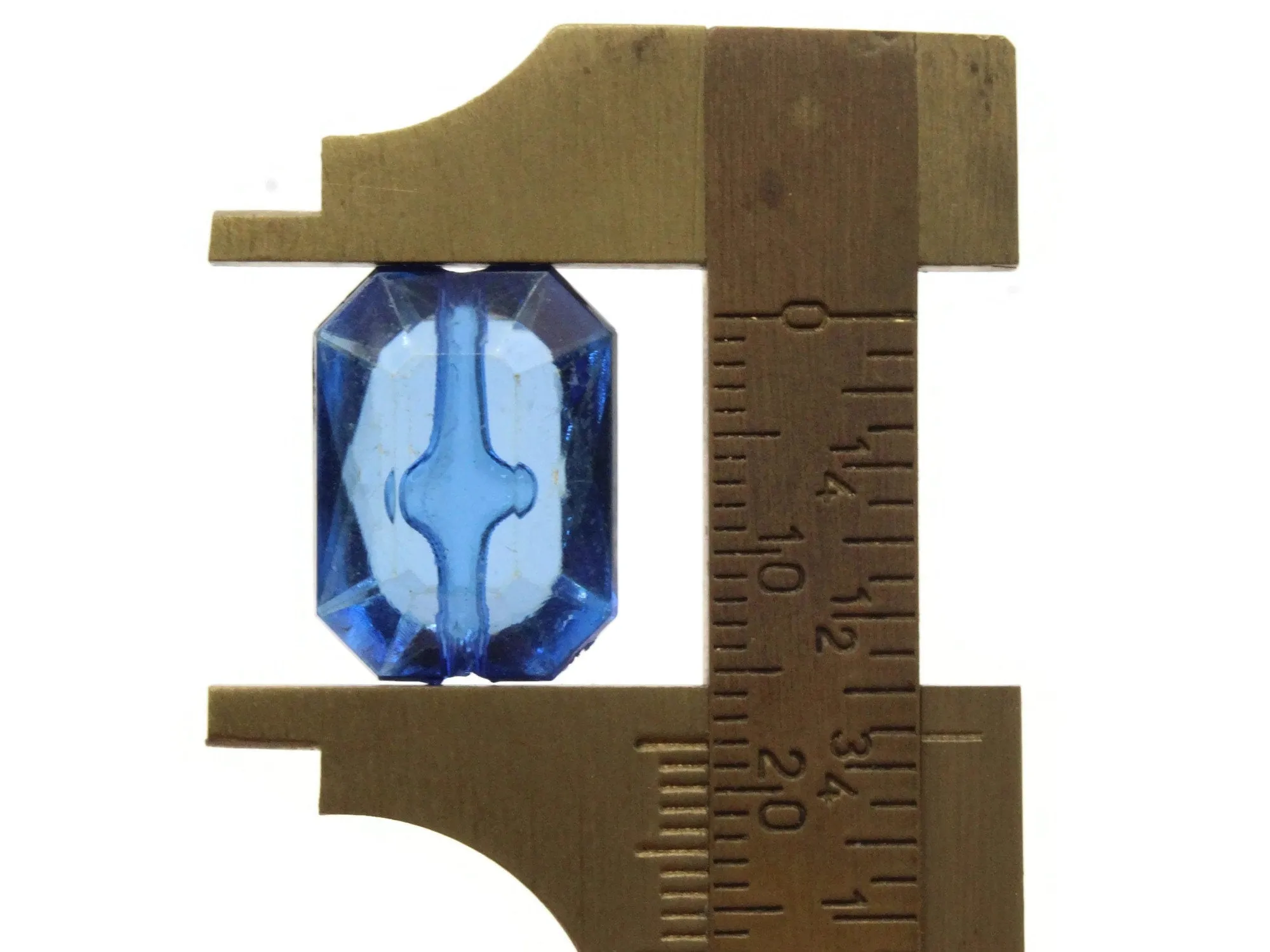 12 18mm Blue Acrylic Gems - Rectangle Jewel Beads