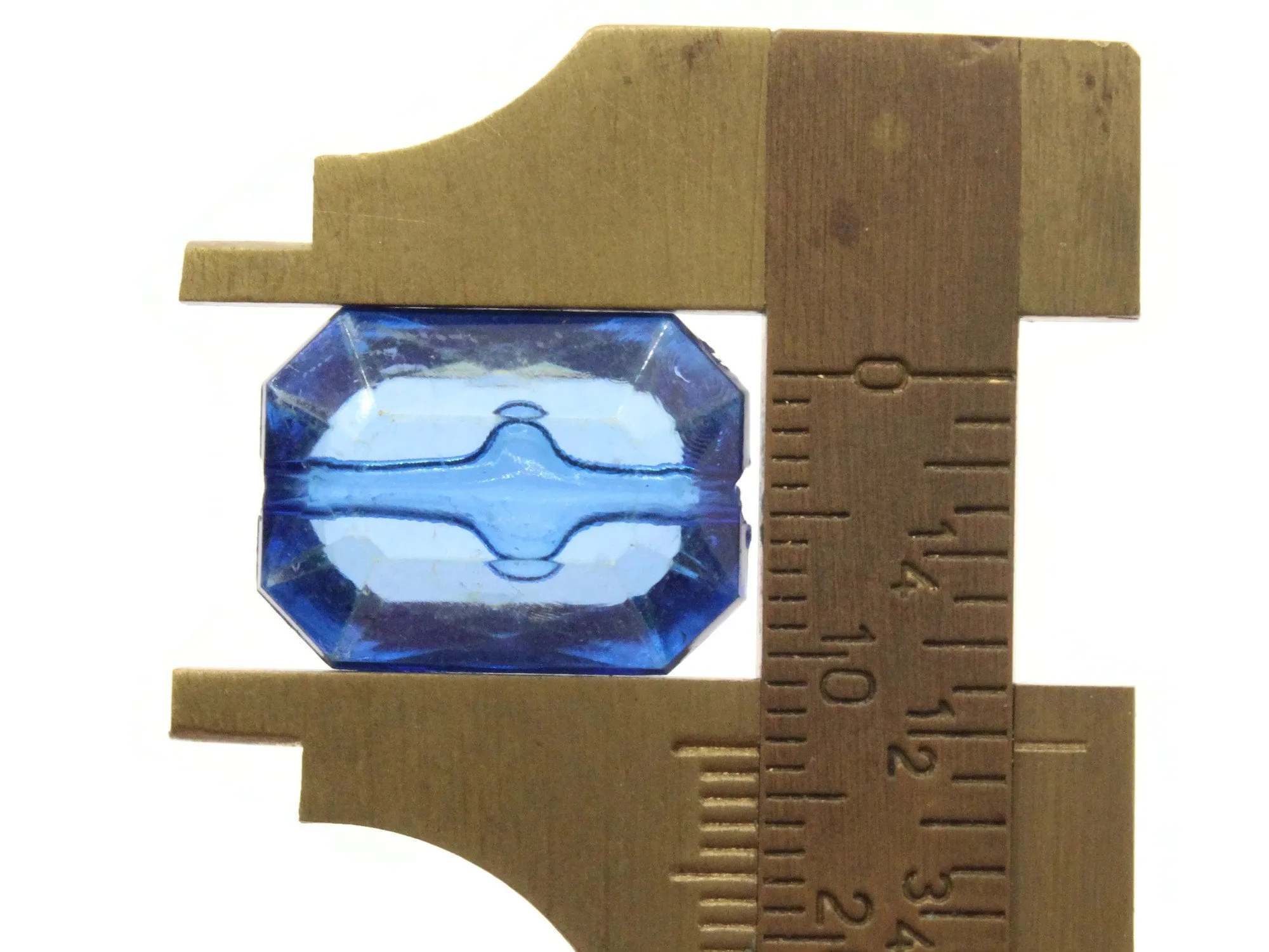 12 18mm Blue Acrylic Gems - Rectangle Jewel Beads