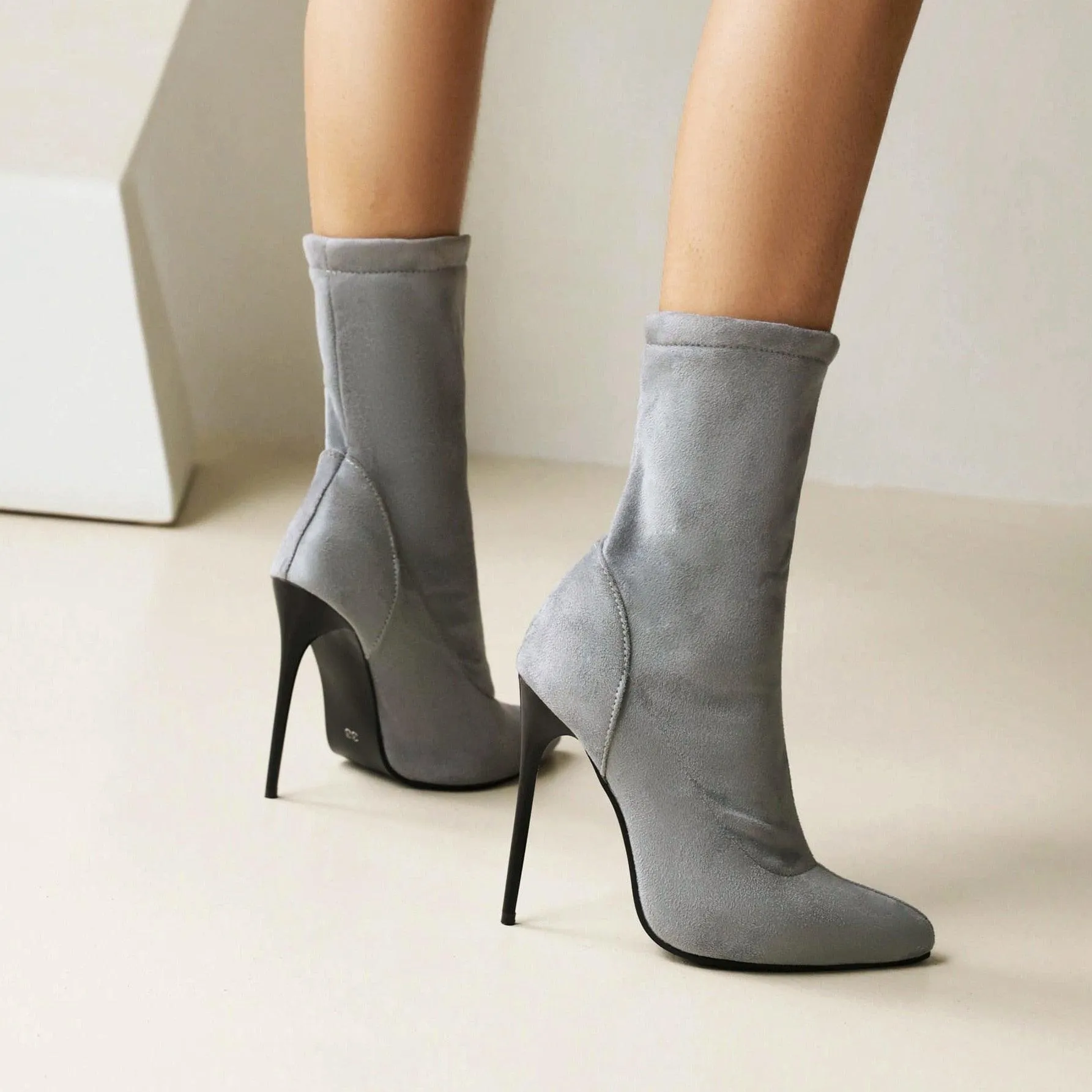 12 cm High Heel Ankle Boots