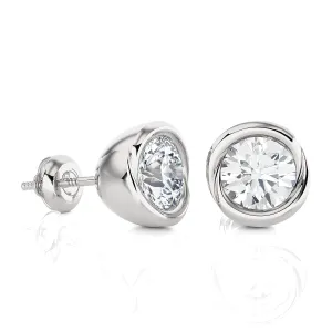 1/2 ctw Round Lab Grown Diamond Bezel Set Solitaire Stud Earrings