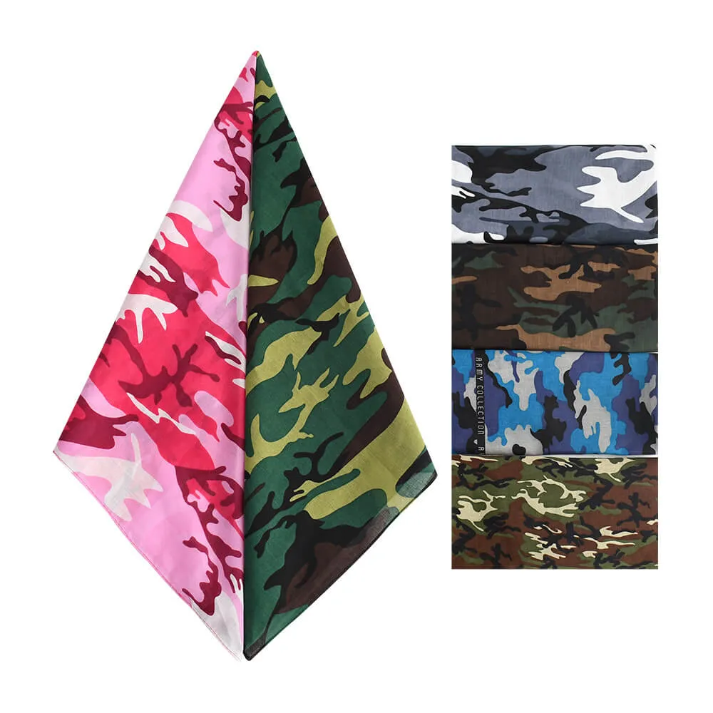 12 Pack Cotton Camouflage Print Outdoor Riding Sports Mountaineering Dress Up Sweat-absorbing Sunscreen Blocks