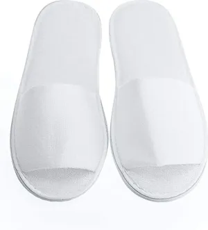 12-Pairs/ Disposable Cotton Spa Slippers - Open Toes