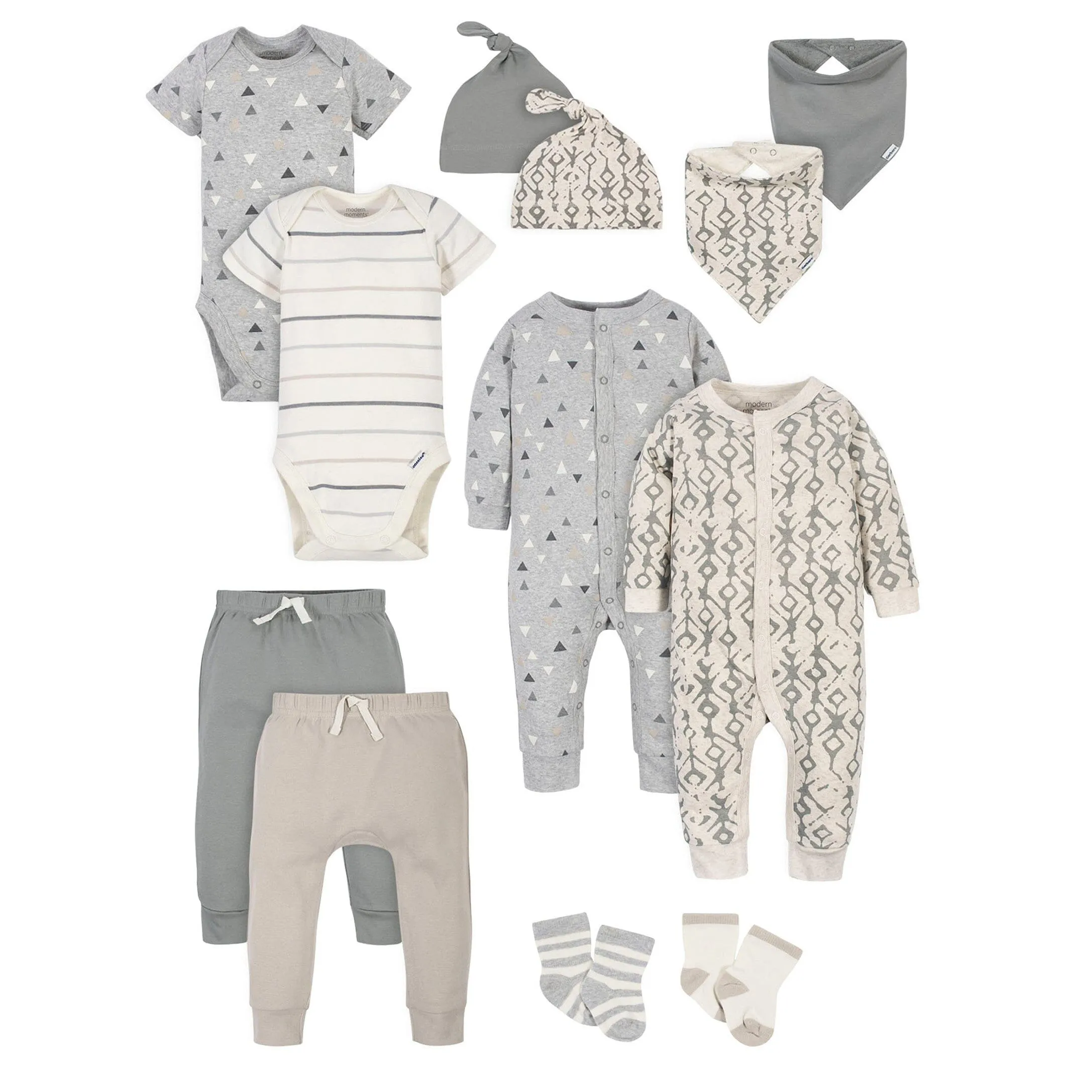 12-Piece Baby Boys Grey Gift Set