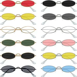 12 Pieces Oval Sunglasses