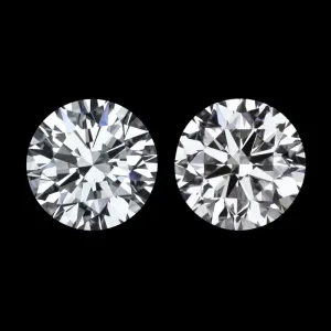 1.22ct E-F VVS-VS LAB CREATED DIAMOND STUD EARRINGS PAIR EXCELLENT ROUND CUT