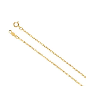 1.25mm, 14k Yellow Gold Solid Loose Rope Chain Necklace