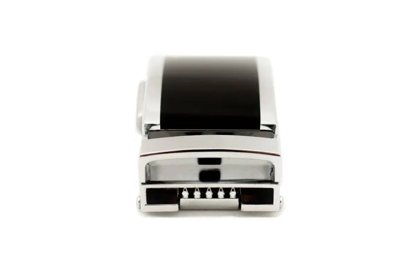 1.25" Onyx Buckle in Silver