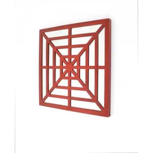 1.25" x 23.25" x 23.25" 23.25" x 1.25" x 23.25 Red, Mirrored, Wooden - Wall Decor