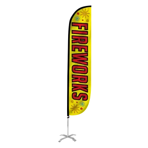 12ft Fireworks Feather Flag Yellow