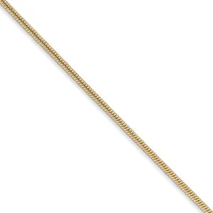 1.2mm 14k Yellow Gold Round Snake Chain Necklace