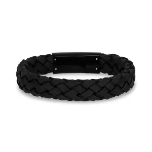 12mm Black Leather Bracelet