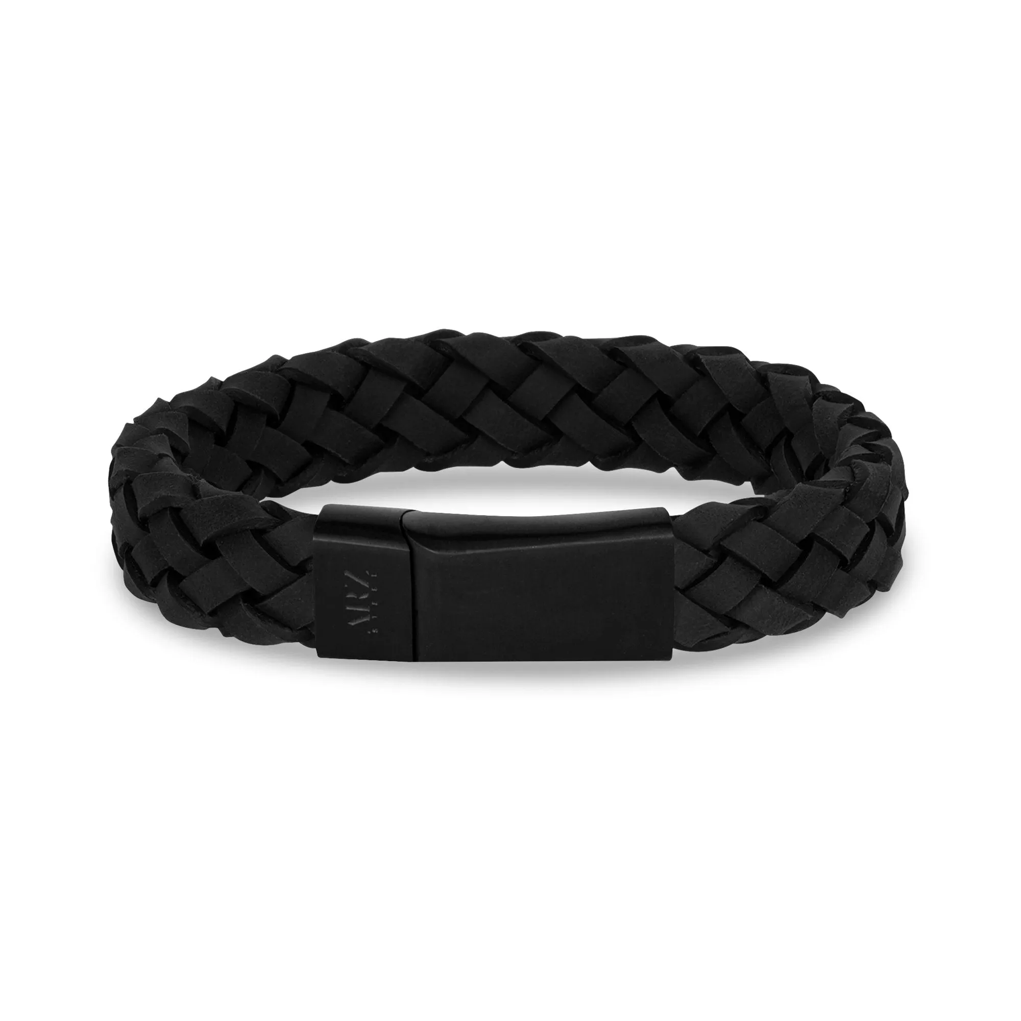 12mm Black Leather Bracelet