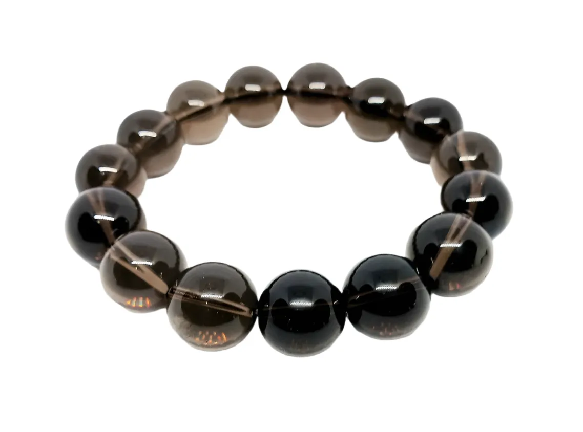 12mm Smokey Quartz Crystal Bracelet