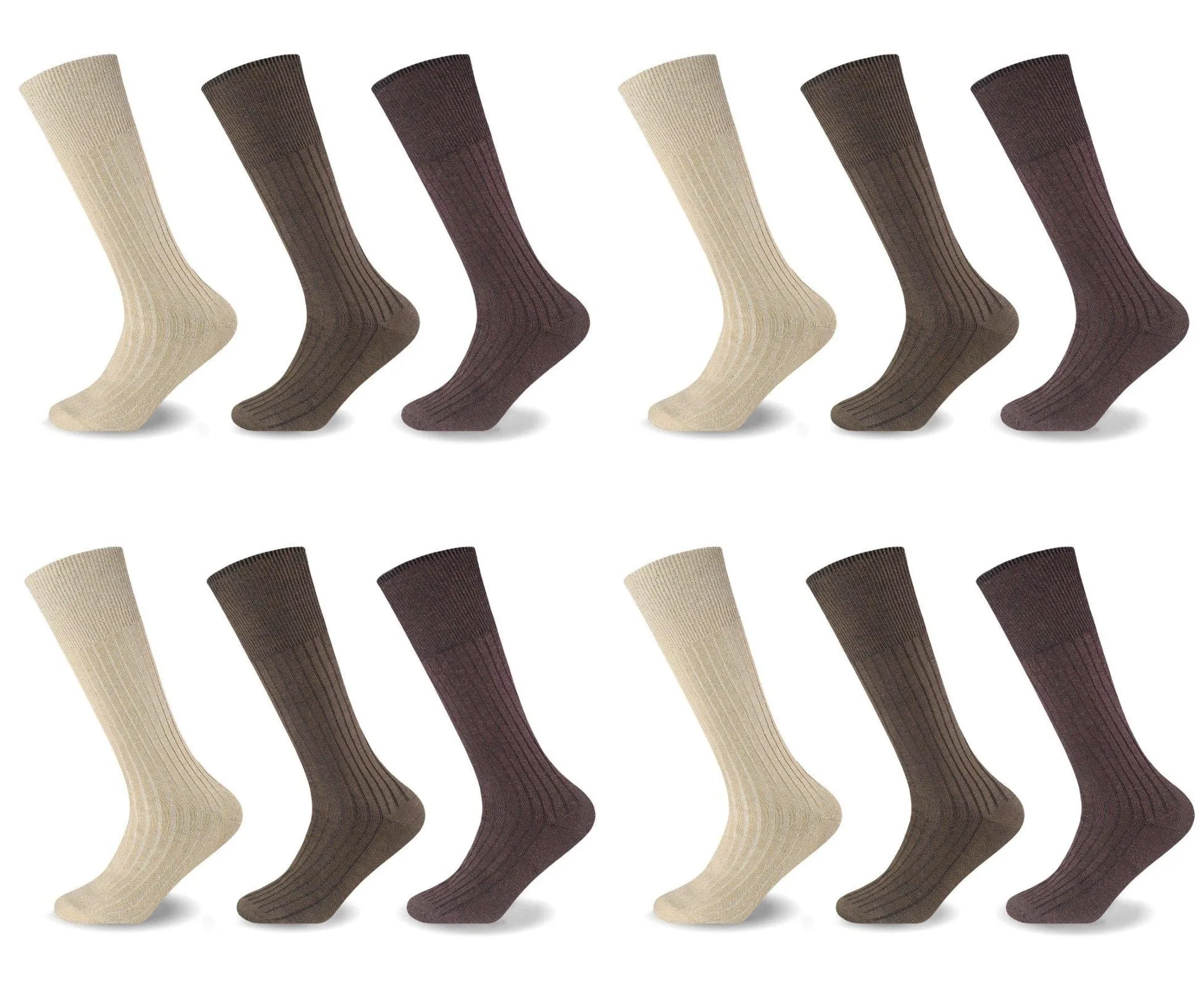 12PK MENS 100% COTTON RICH LONGHOSE SOCKS