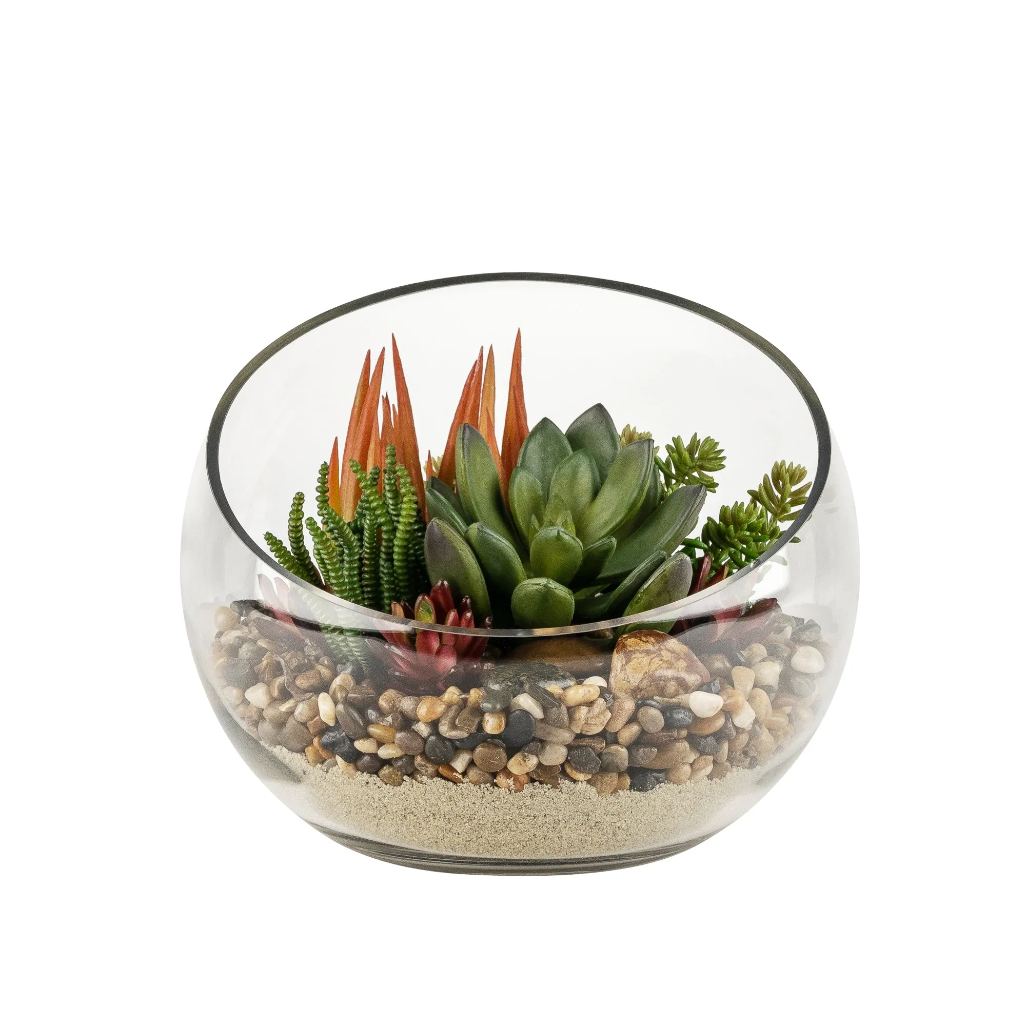 12" Bubba Slant Bowl with Succulent Arrangement   AR1596