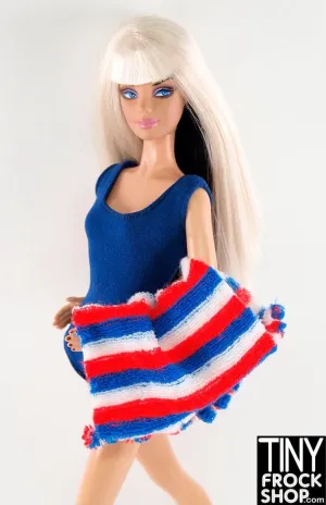 12" Fashion Doll Red White and Blue Swim Towel