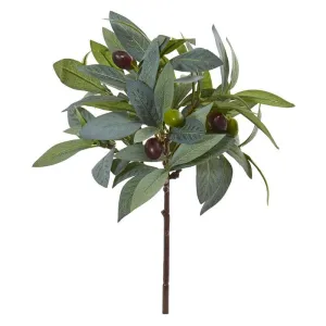 12"  Olive Branch Artificial Plant with Berries (Set of 12)