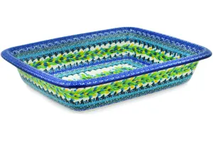 12" Rectangular Baker - Bouquet Azul