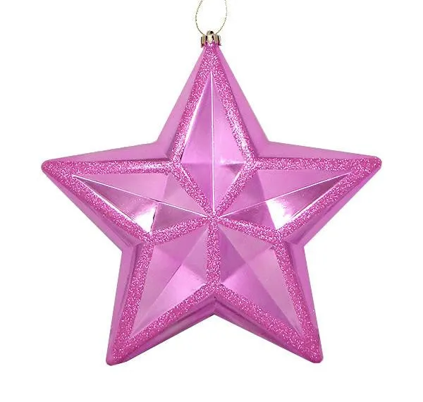 12" Shiny Bubblegum Pink Commercial Size Shatterproof Star Christmas Ornament