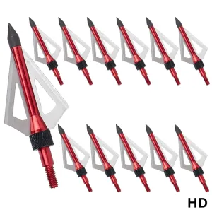 12X 100-GRAIN RED/SILVER SCREW-IN BROADHEADS