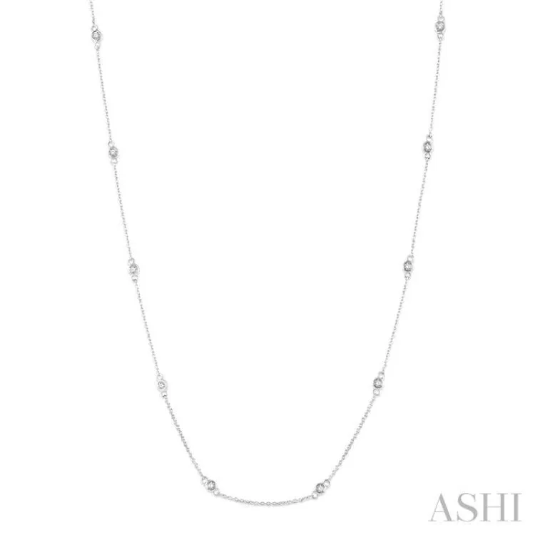 1/3 Ctw Round Cut Diamond Fashion Necklace in 14K White Gold