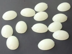 13 Light Yellow Vintage Plastic Cabochons Oval Flat Back Cabochons Tiles