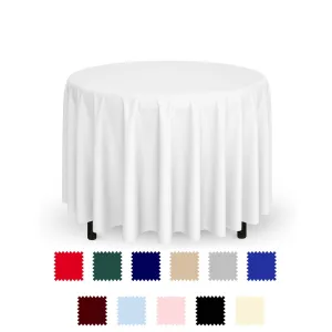 132" Round Polyester Fabric Tablecloths by Mill & Thread